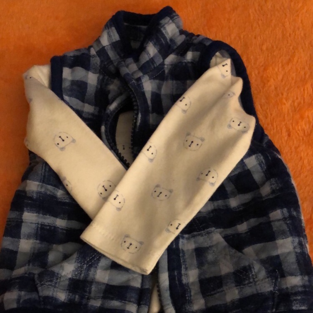 Blue vest outfit